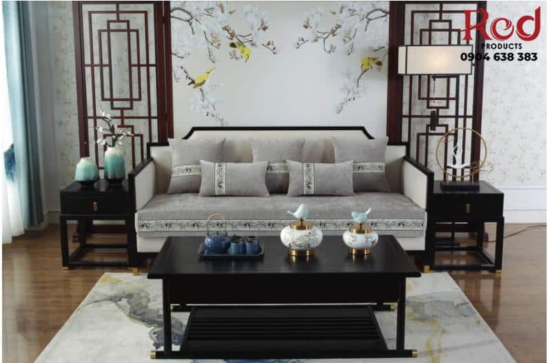 Khăn trải sofa màu xám họa tiết chim HEP02