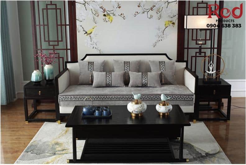 Khăn trải sofa màu xám họa tiết chữ V HEP02