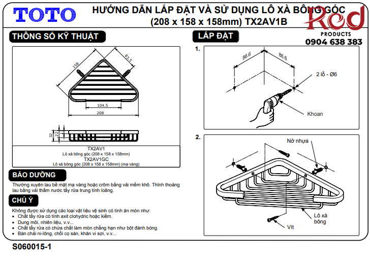 Khay xà phòng đồng mạ tam giác độc đáo TOTO TX2AV1B 3