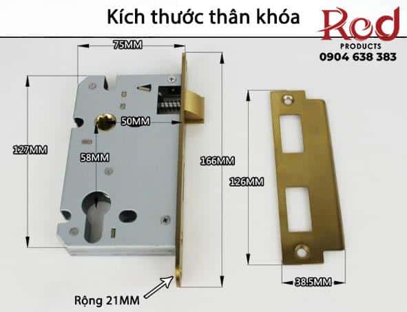 Khóa cửa cao cấp phong cách cổ điển bằng đồng thau SM1308 13