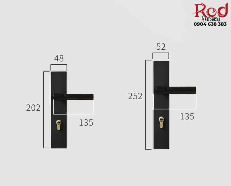 Khóa cửa đồng hiện đại màu vàng đen KDC7604 12
