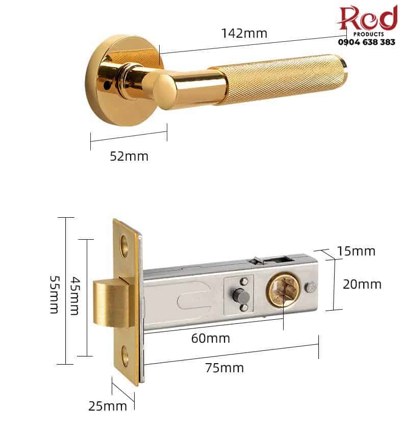 Khóa cửa đồng thau không chìa cho phòng tắm BR770 12