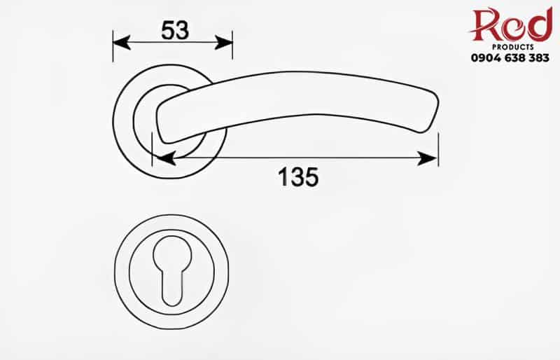 Khóa cửa phân thể tay gạt dạng cong Taura DL332 3