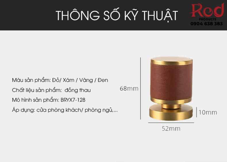 Khoá cửa phòng bằng đồng và da màu xám BRYX7-128D 12