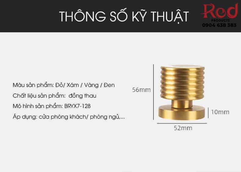 Khoá cửa tròn hiện đại tối giản vàng đồng BRYX7-128B 12