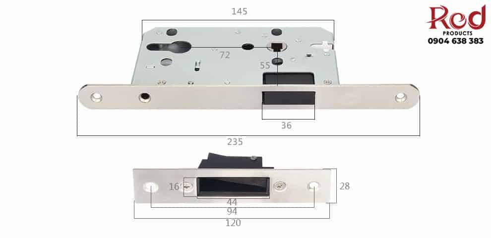 Khóa cửa phòng hợp kim kẽm tân thời phân thể ZZT8103 22