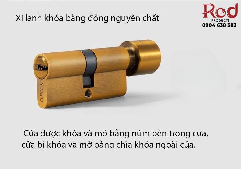 Khóa cửa phòng ngủ màu đồng vàng cao cấp YB229 17