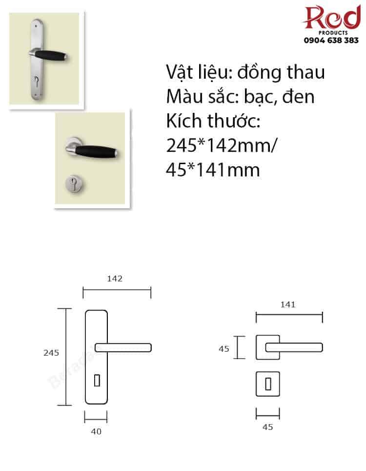 Khóa cửa phòng tối giản kiểu Ý bằng đồng KDC8660 9