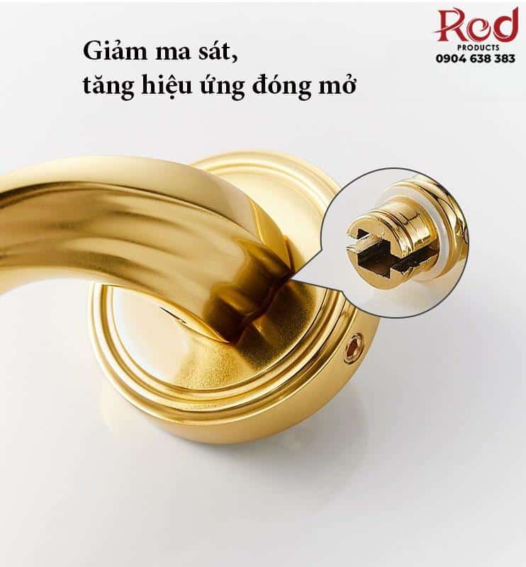 Khóa cửa tay gạt đồng thau nguyên chất RG219 14