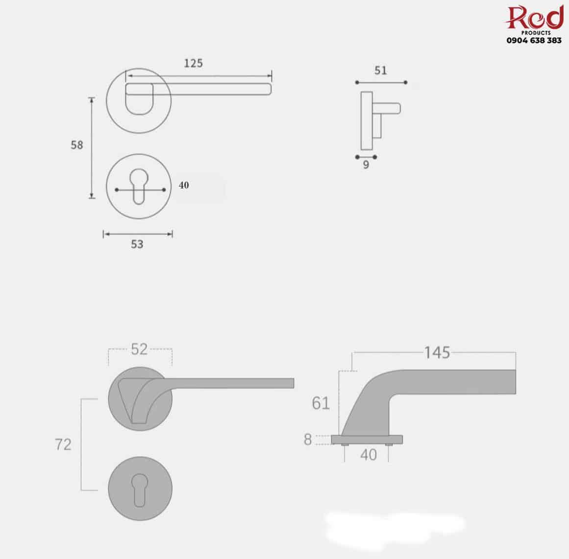 Khóa cửa tay gạt tối giản Origami kiểu Nhật YG7178 9