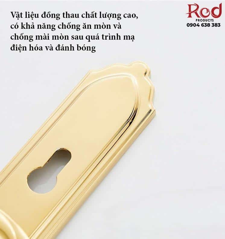 Khóa cửa tay gạt uốn lượn mạ vàng RG962 15