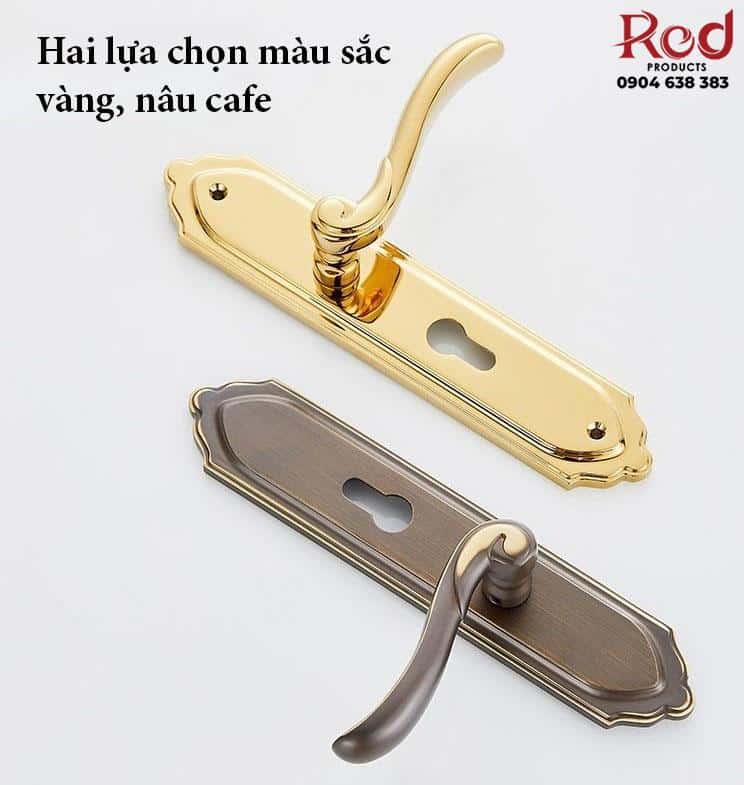 Khóa cửa tay gạt uốn lượn mạ vàng RG962 12