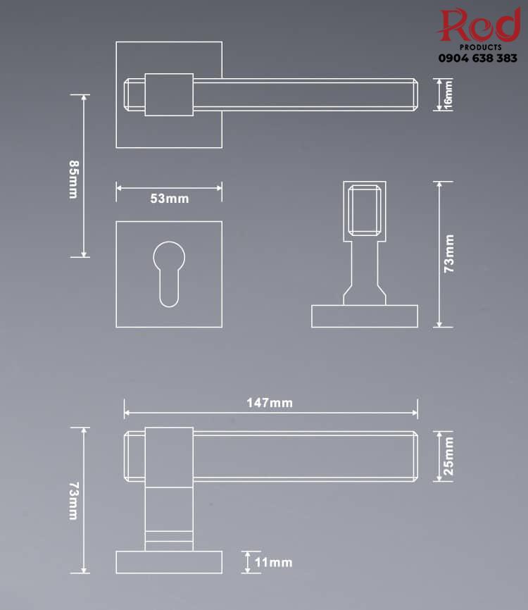 Khóa phân thể đồng thau pha lê cao cấp HT103F 11