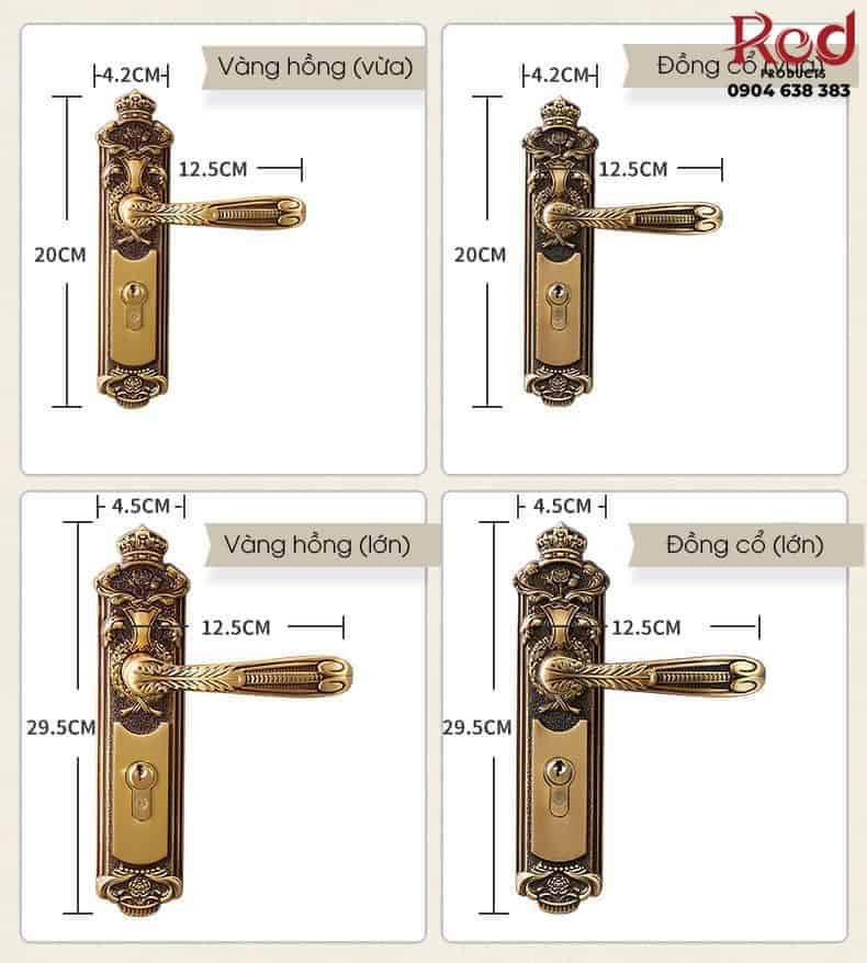 Khóa cửa đại sảnh vàng đồng kiểu Châu Âu DZ820 10