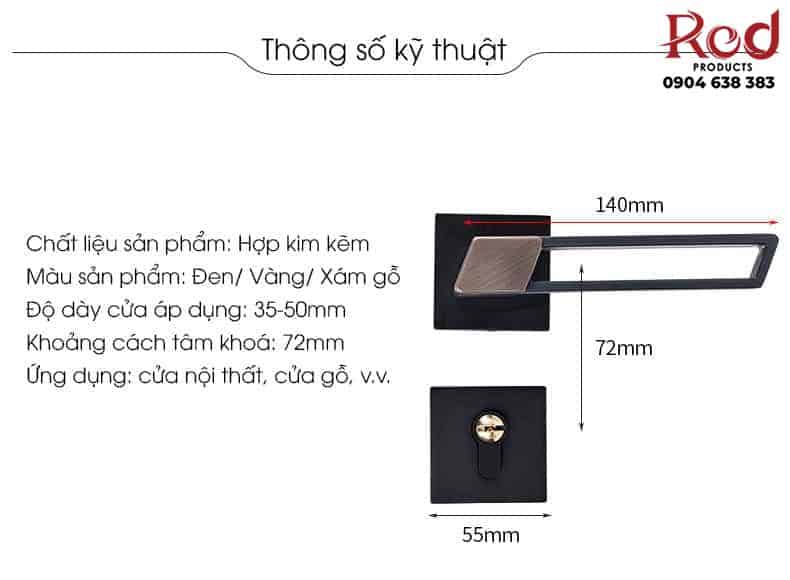 Khoá tay gạt phòng khách bằng kẽm và gỗ sồi 72F93-C 14