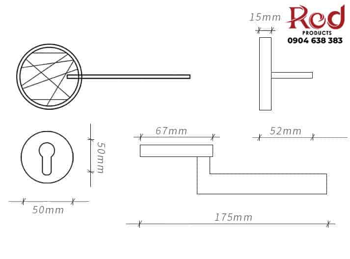 Khóa tay gạt phân thể thông phòng kiểu Ý MC6609 14