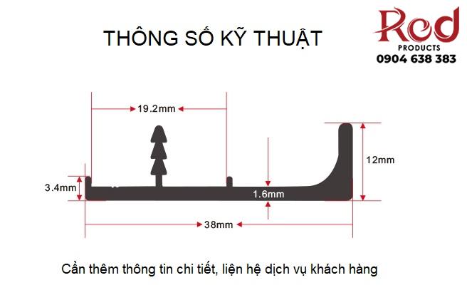 Tay nắm tủ dài chữ F hợp kim nhôm loại dày F021 8