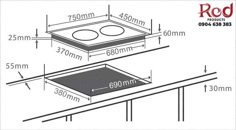 Bếp từ đôi hai vùng nấu Chef's EH-DIH888/P/S 4