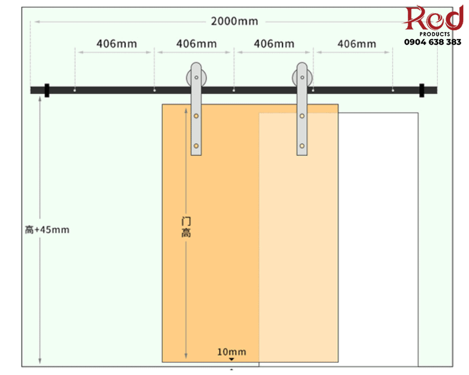 Ray trượt cửa lùa kiểu Mỹ nhiều kích thước DFL-GC002 9