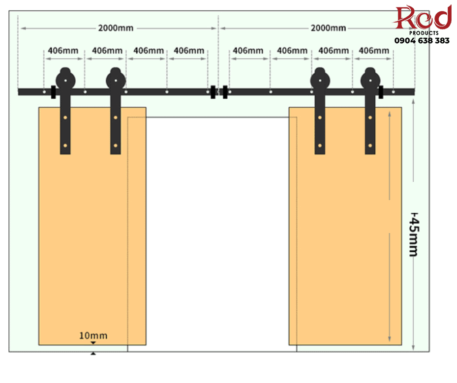 Ray trượt cửa lùa kiểu Mỹ nhiều kích thước DFL-GC002 10