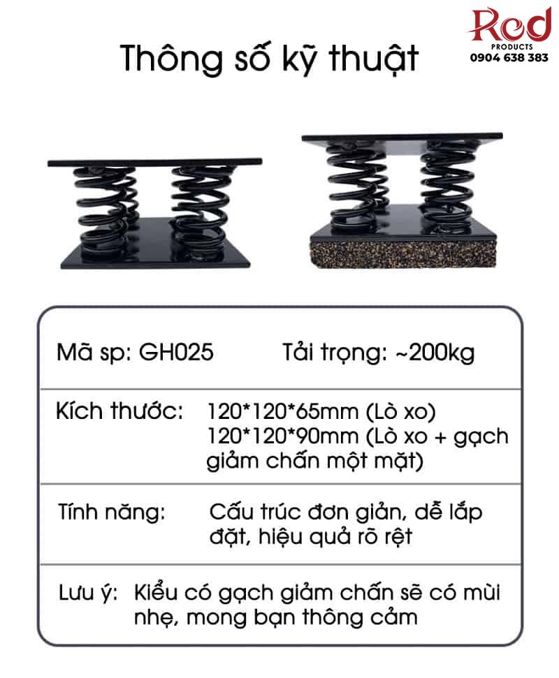 Lò xo giảm chấn hỗ trợ lắp đặt vật liệu tiêu âm GH025 15