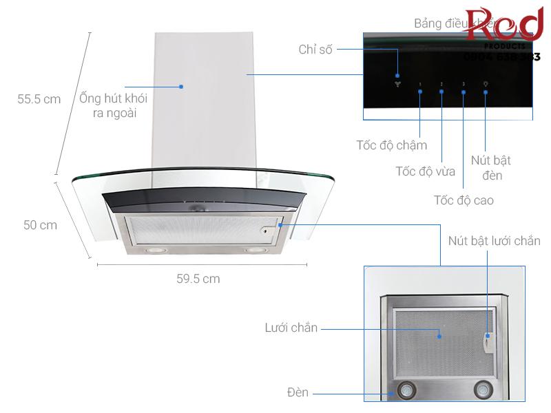 Máy hút mùi áp tường Electrolux EFC636GAR 1