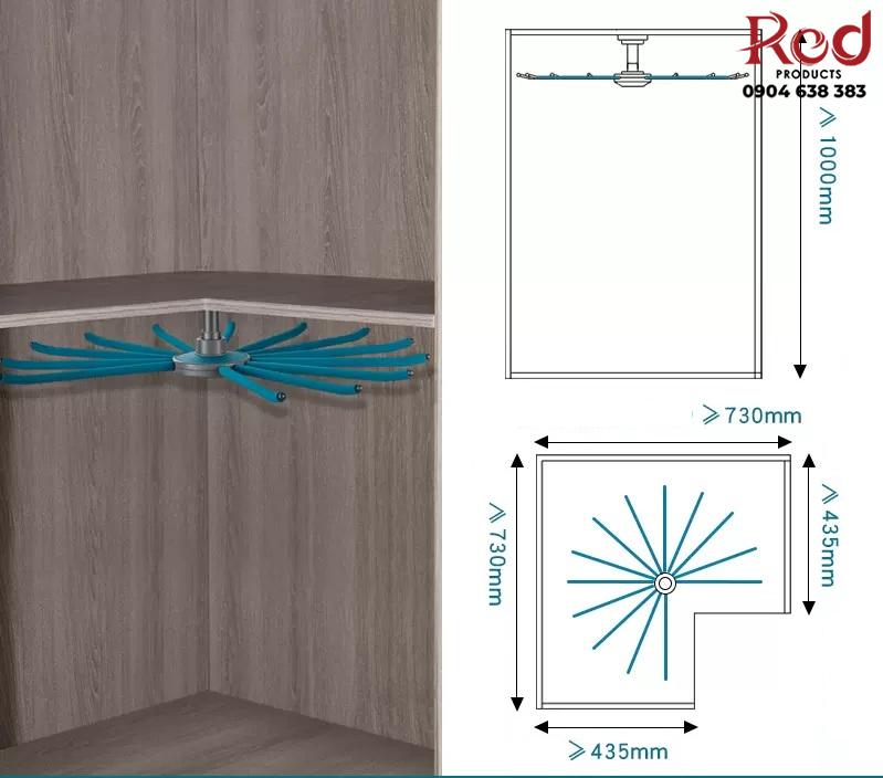 Móc treo xoay 360 độ góc tủ áo nhiều tầng RBL7809 14