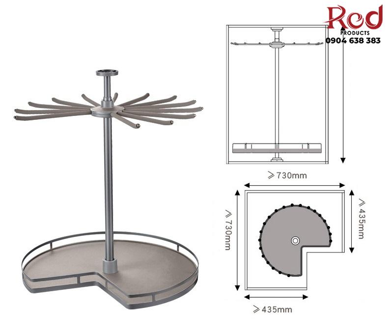 Móc treo xoay 360 độ góc tủ áo nhiều tầng RBL7809 12