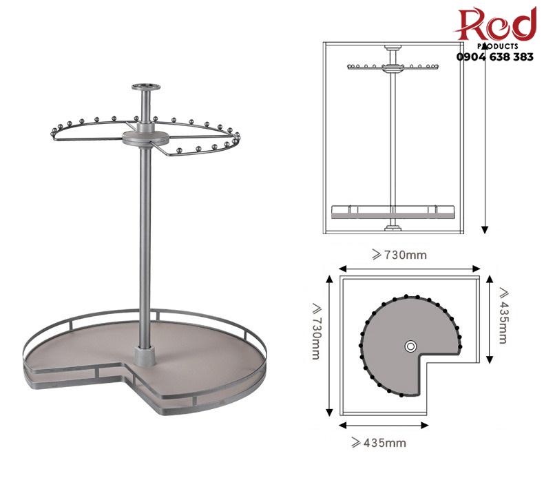 Móc treo xoay 360 độ góc tủ áo nhiều tầng RBL7809 13