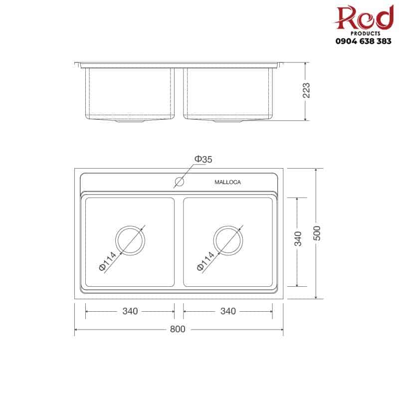 Chậu rửa chén MS 8812