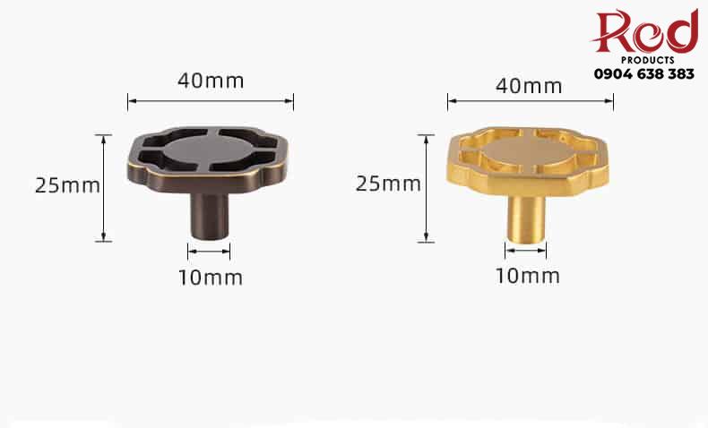 Núm tay nắm tủ đồng cổ điển Á Đông BR101 15