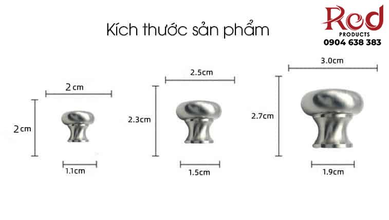 Núm tay nắm tủ hình nấm inox cao cấp HJ-509 10