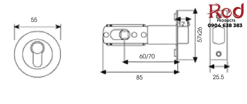 Ổ khóa hợp kim kẽm màu đồng xanh giản đơn Taura DL213 3