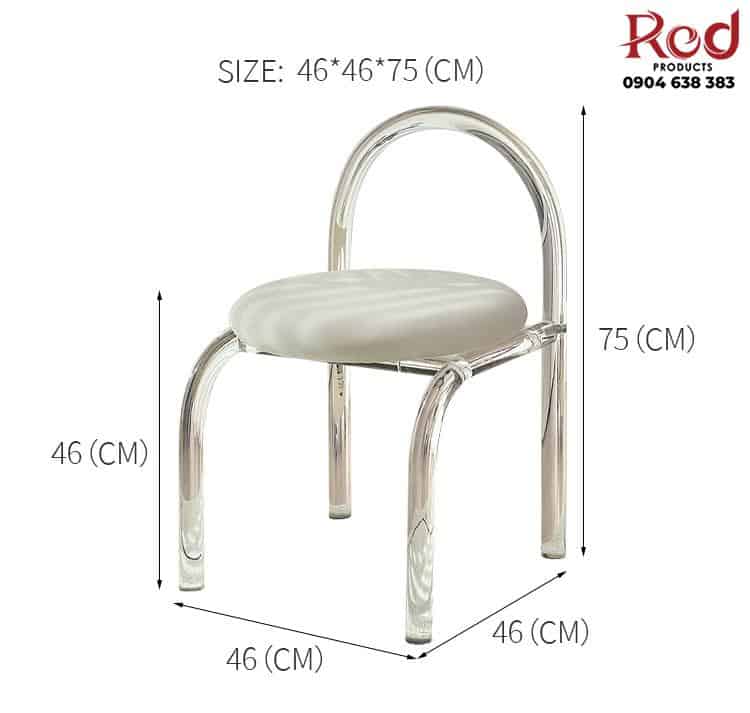 Ghế ăn Crystal Chair trong suốt đệm nhung CXS6812 12