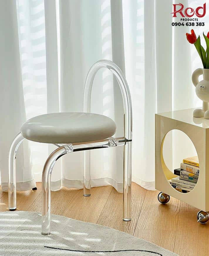 Ghế ăn Crystal Chair trong suốt đệm nhung CXS6812 5