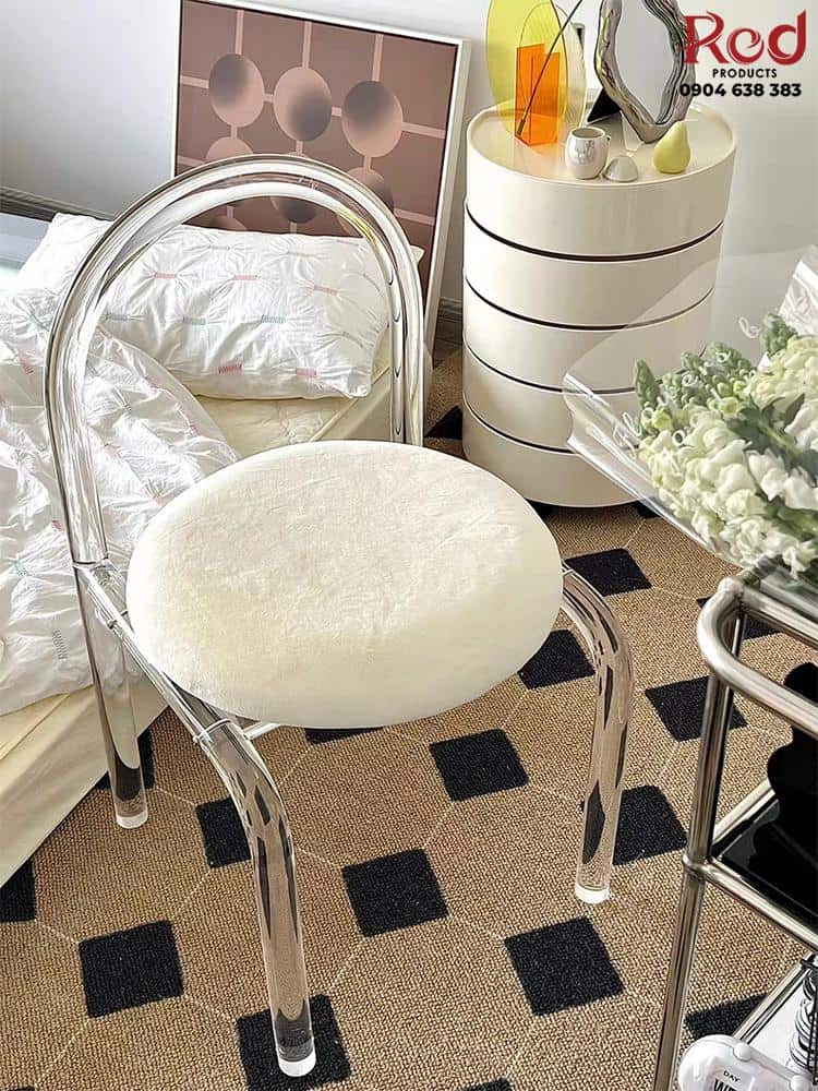 Ghế ăn Crystal Chair trong suốt đệm nhung CXS6812 11