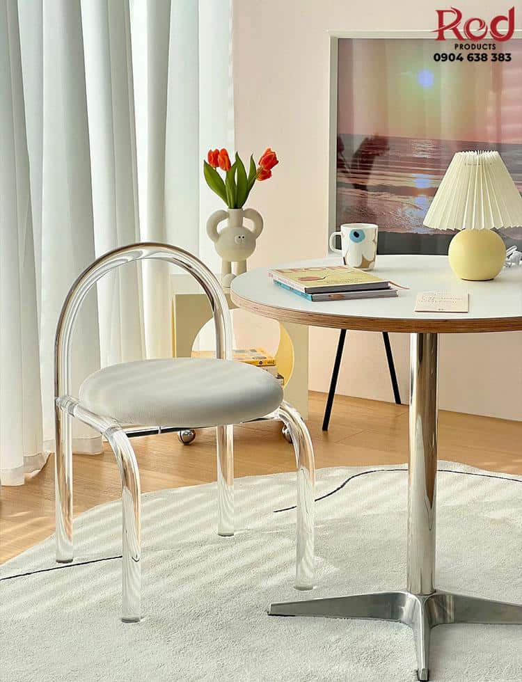 Ghế ăn Crystal Chair trong suốt đệm nhung CXS6812 6