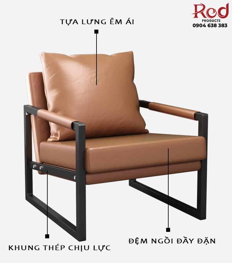 Ghế da sofa khung thép carbon kiểu Ý CS400 14