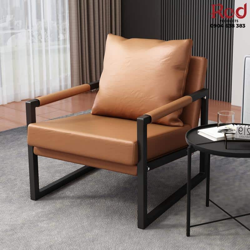 Ghế da sofa khung thép carbon kiểu Ý CS400 6