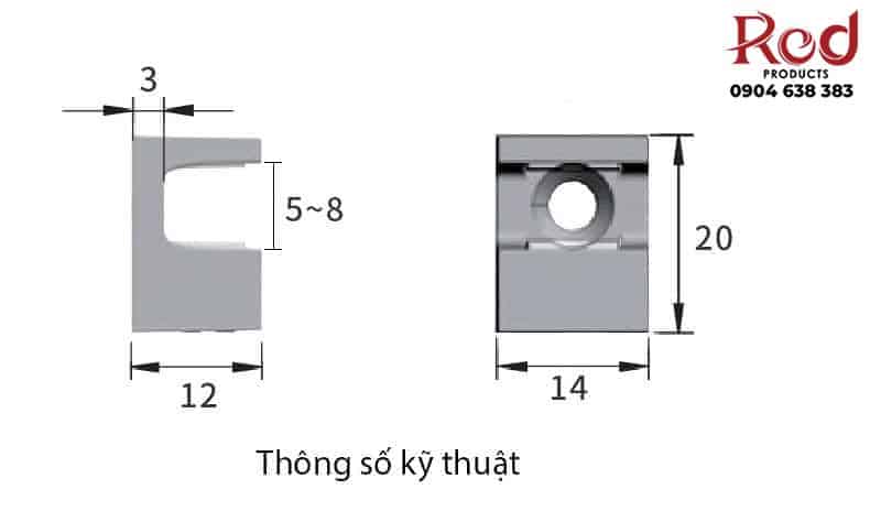 Pát đỡ kính cố định kệ tủ tiện dụng TG142 11