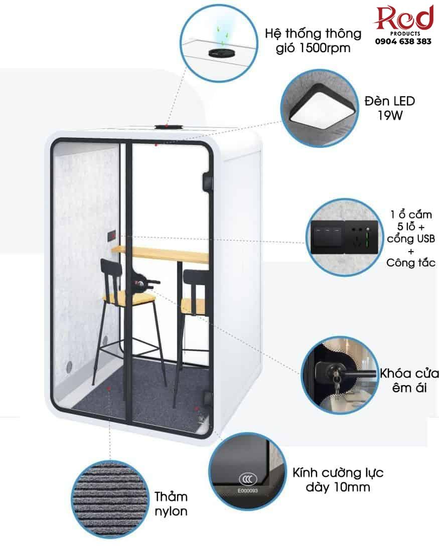 Booth cách âm cho học trực tuyến thu âm PDOF.M1472 18