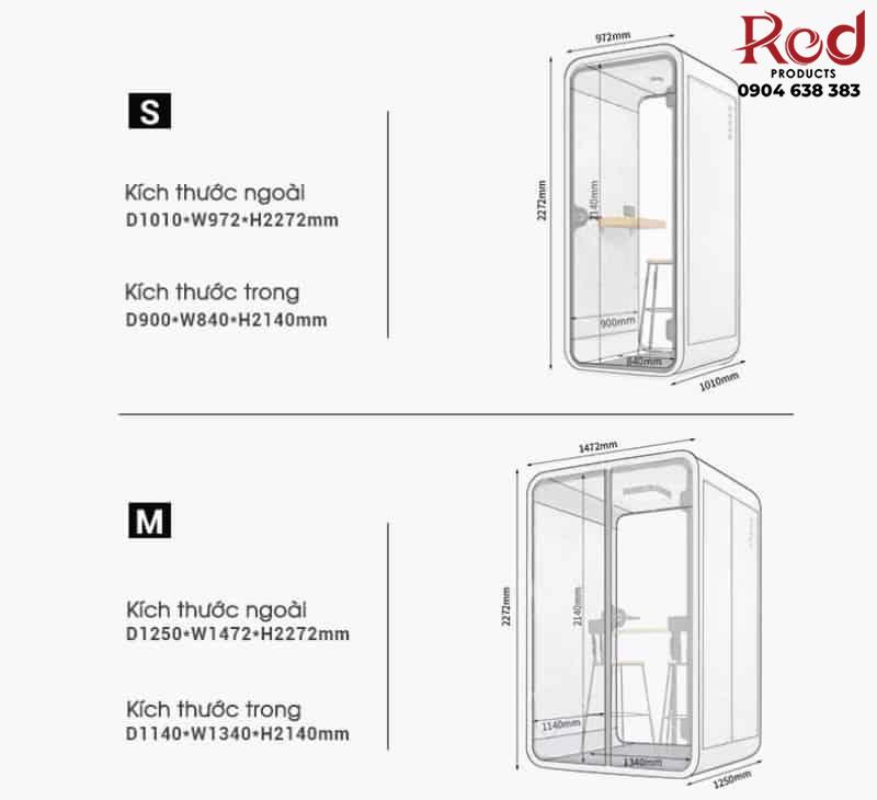 Phòng làm việc nghe điện thoại cách âm đa dụng PDOF.S972 22