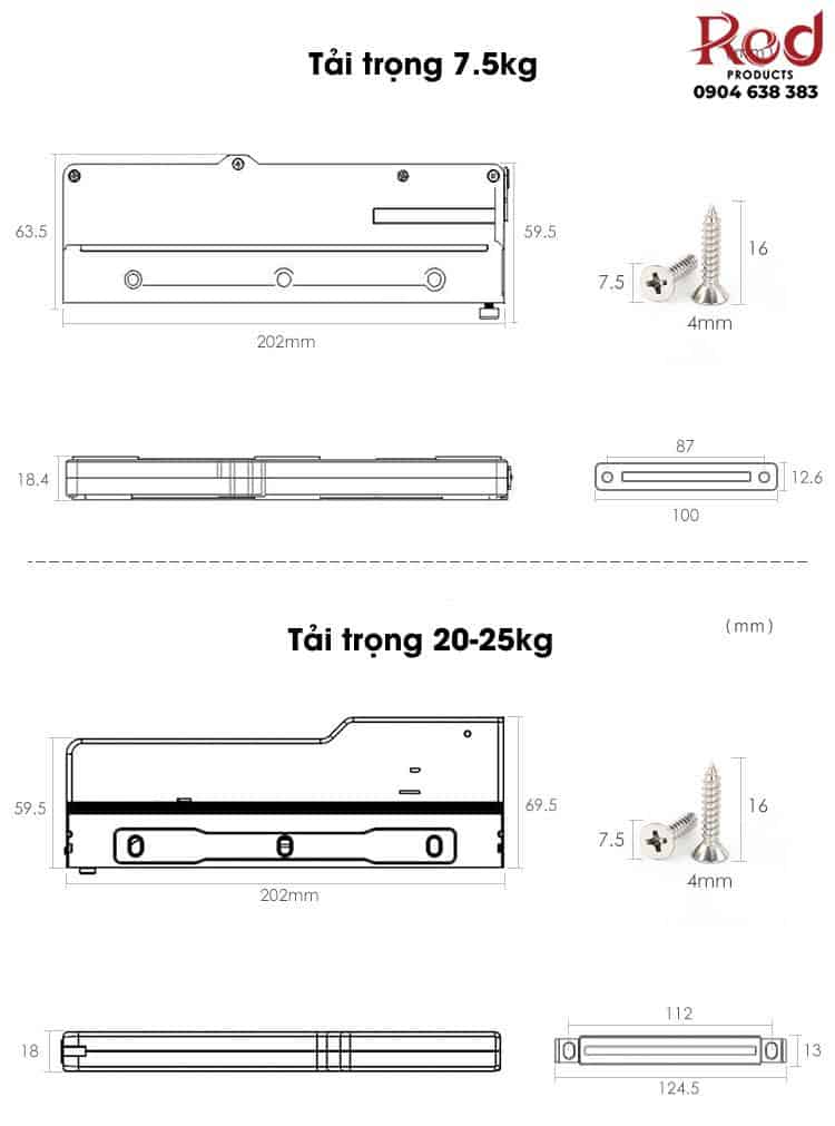 Phụ kiện nhấn mở cánh tủ tự động BTC6617 10