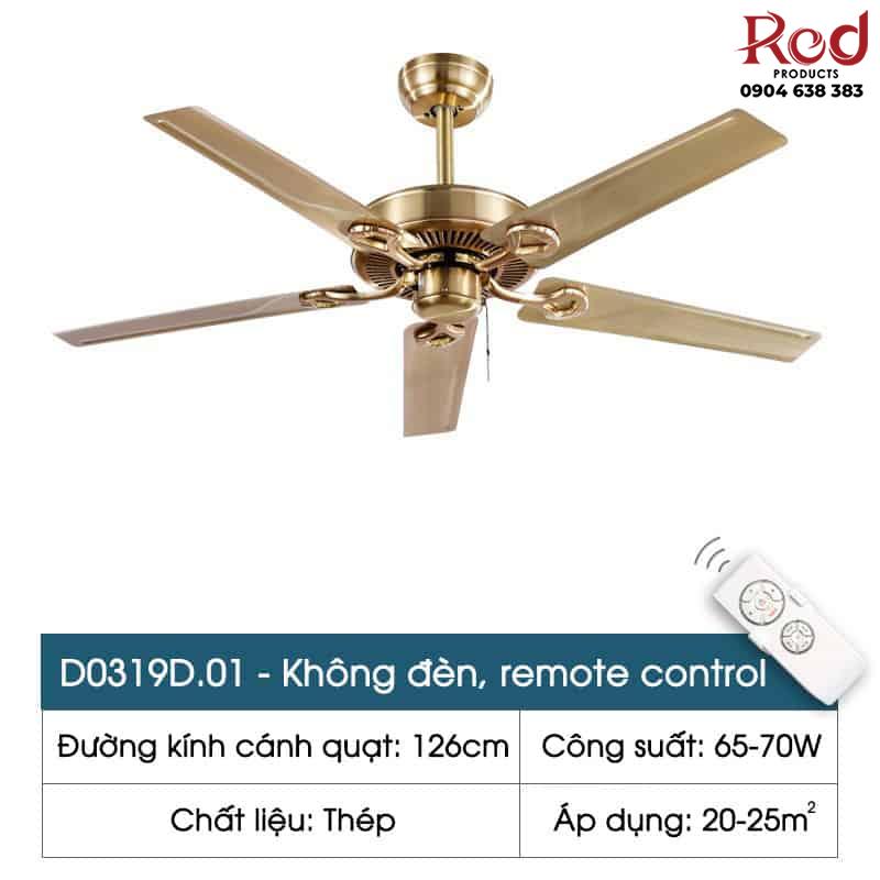 Quạt trần đèn cổ điển sang trọng 5 cánh D0319D 11