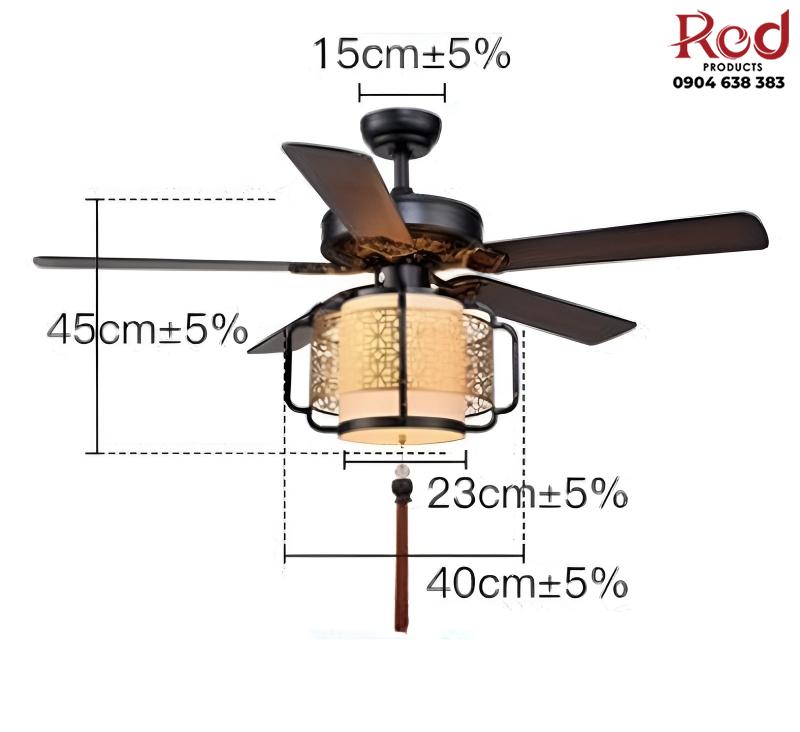 Quạt trần đèn trang trí phòng kiểu dáng Trung Hoa FA2518 14