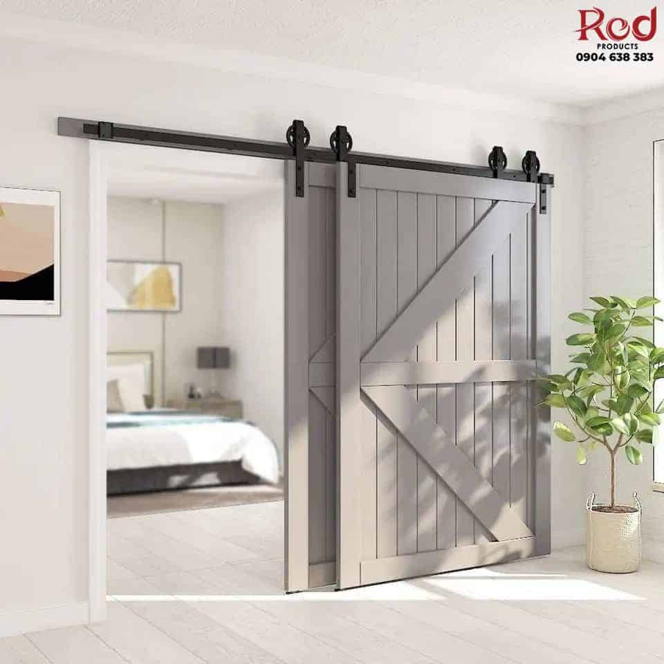 Ray trượt barn door bypass cánh so le bánh lớn RT4456 5