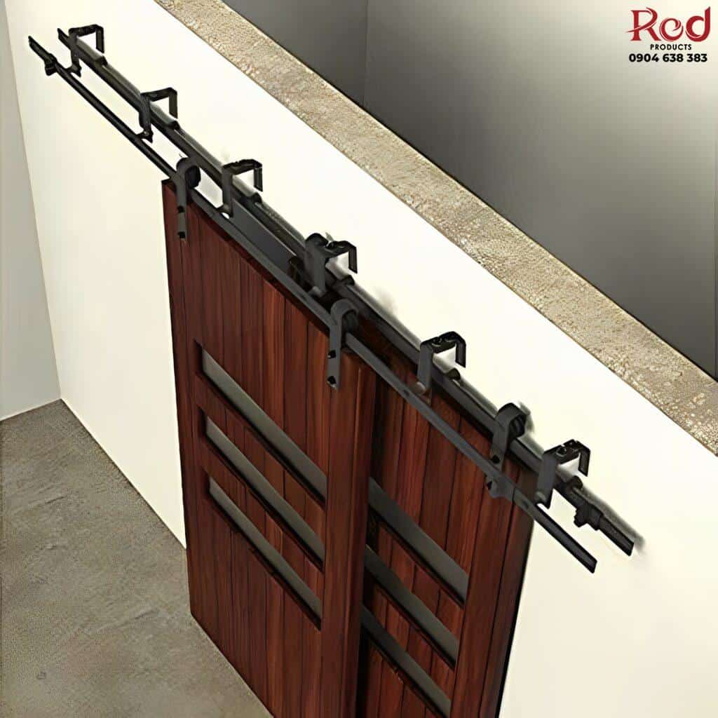 Ray trượt barn door bypass cánh so le ray đôi RT806 5