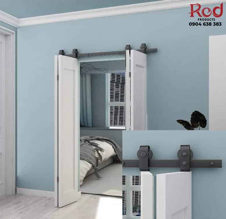 Ray trượt barn door xếp đôi bi-folding chân ngắn RT9167 6