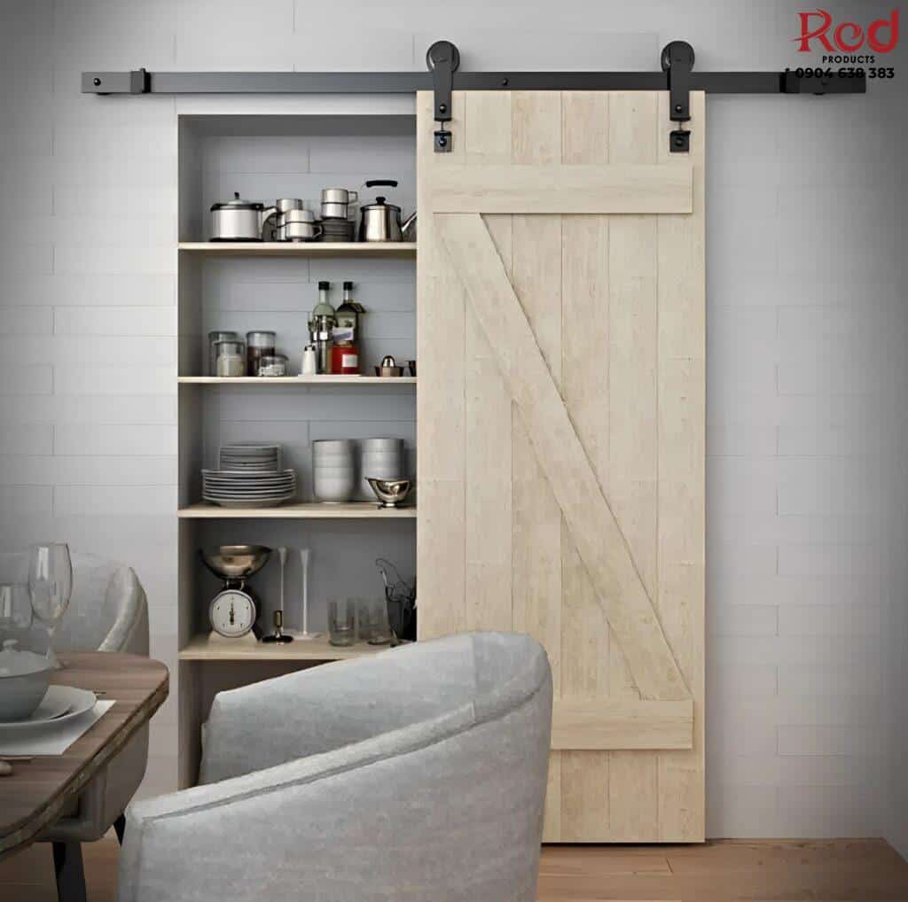 Ray trượt barn door đơn phẳng chân điều chỉnh RT6680 4