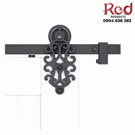 Ray trượt barn door đơn phẳng chân họa tiết RT4742 7